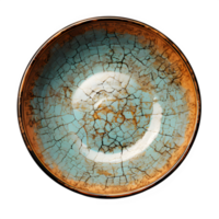 AI generated Antique bowl with cracked motif isolated on transparent background ,generative ai png