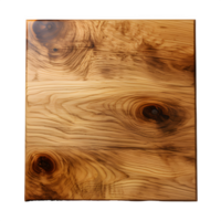 AI generated square wooden coaster isolated on transparent background ,square wooden plank png ,generative ai