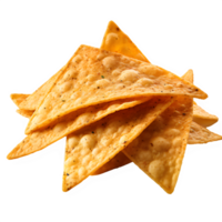 AI generated Tortilla chips isolated on transparent background ,crispy torrtila chips png ,genertive ai