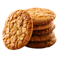 AI generated stack of cookies isolated on transparent background ,generative ai png