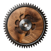 AI generated circular wooden saw isolated on transparent background ,generative ai png