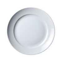 ai généré Haut vue blanc céramique assiette isolé sur transparent Contexte ,génératif ai png