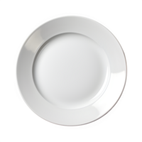 ai généré Haut vue blanc céramique assiette isolé sur transparent Contexte ,génératif ai png