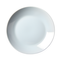 ai généré Haut vue blanc céramique assiette isolé sur transparent Contexte ,génératif ai png