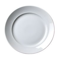 ai généré Haut vue blanc céramique assiette isolé sur transparent Contexte ,génératif ai png