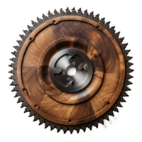 AI generated circular wooden saw isolated on transparent background ,generative ai png