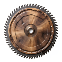 AI generated circular wooden saw isolated on transparent background ,generative ai png