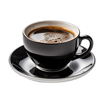 ai gerado quente Preto café dentro uma cerâmico copo isolado em transparente fundo , generativo ai png