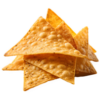 AI generated Tortilla chips isolated on transparent background ,crispy torrtila chips png ,genertive ai