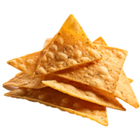 AI generated Tortilla chips isolated on transparent background ,crispy torrtila chips png ,genertive ai