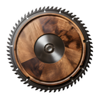 AI generated circular wooden saw isolated on transparent background ,generative ai png