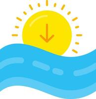 Sunset Line Filled Icon vector