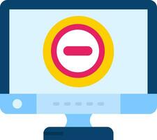 Stop Line Filled Icon vector