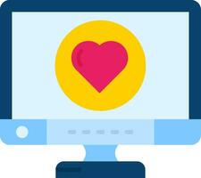 Heart Line Filled Icon vector