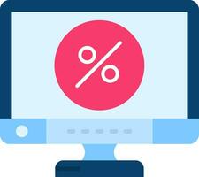 Percentage Line Filled Icon vector