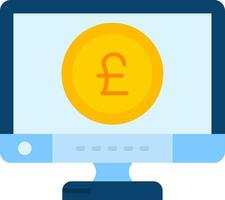 Pound Line Filled Icon vector