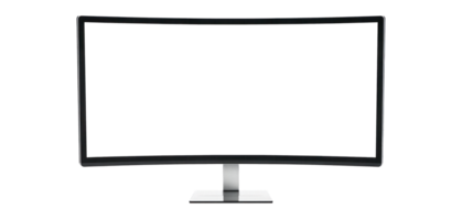 AI generated Curved Ultrawide Monitor on Transparent Background, front view png