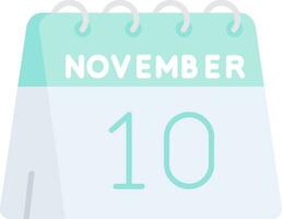 10 de noviembre línea lleno icono vector