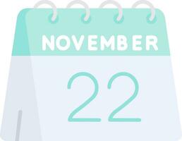 22nd of November Line Filled Icon vector