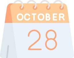 28th of October Line Filled Icon vector