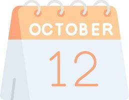 12th of October Line Filled Icon vector