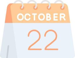22nd of October Line Filled Icon vector