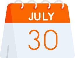 30th of July Line Filled Icon vector