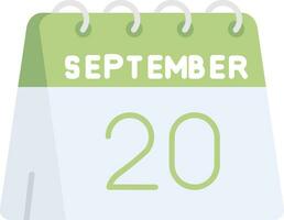 20th of September Line Filled Icon vector