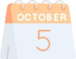 5th of October Line Filled Icon vector