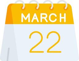 22nd of March Line Filled Icon vector