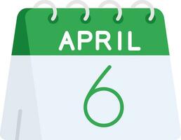 6th of April Line Filled Icon vector
