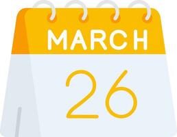 26th of March Line Filled Icon vector