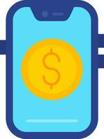 Dollar Line Filled Icon vector