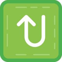 U turn Line Filled Icon vector