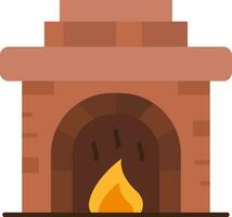 icono lleno de línea de chimenea vector