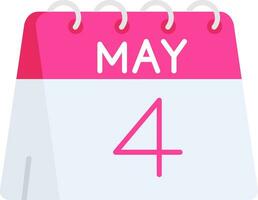 4th of May Line Filled Icon vector