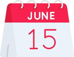 15th of June Line Filled Icon vector