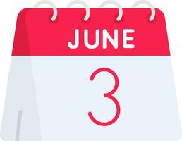 3rd of June Line Filled Icon vector