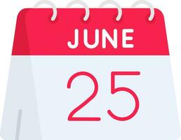 25th of June Line Filled Icon vector