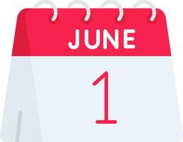 1st of June Line Filled Icon vector