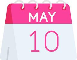 10th of May Line Filled Icon vector