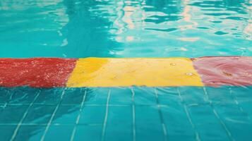 ai generado nadando piscina Anuncio antecedentes con Copiar espacio foto