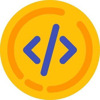 Code Line Filled Icon vector
