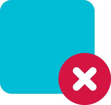 Eliminar cuadrado línea lleno icono vector