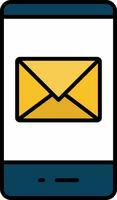 Mail Line Filled Icon vector