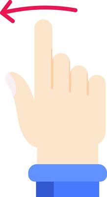 Swipe Left Line Filled Icon