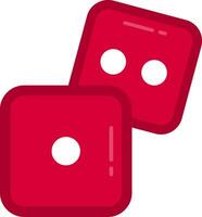 Dice Line Filled Icon vector