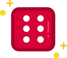 Dice six Line Filled Icon vector