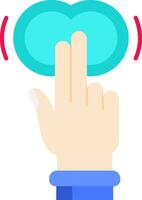 Two Fingers Double Tap Line Filled Icon vector