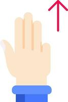 Three Fingers Up Line Filled Icon vector